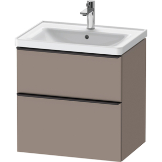 Duravit D-Neo wastafelonderkast 63.4x62.5x45.2cm 2 lades Basalt Mat