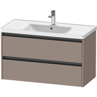 Duravit Ketho 2 wastafelonderbouwkast met 2 laden 98.4x45.5x54.9cm met grepen antraciet basalt mat