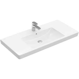 Villeroy en Boch Subway 2.0 meubelwastafel geslepen 100x47cm met kraangat met overloop wit