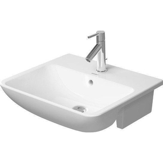 Duravit ME by Starck half inbouwwastafel 55x45.5cm met 1 kraangat met overloop met wondergliss wit