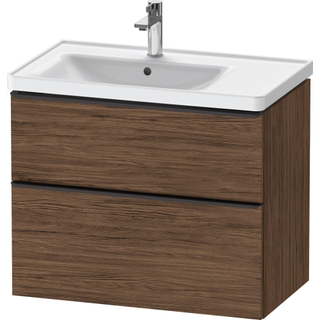 Duravit D-Neo wastafelonderkast 78.4x62.5x45.2cm 2 lades Noten (donker) Mat