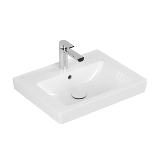 Villeroy en Boch Subway 2.0 meubelwastafel 55x47cm 1 kraangat met overloop ceramic+ wit