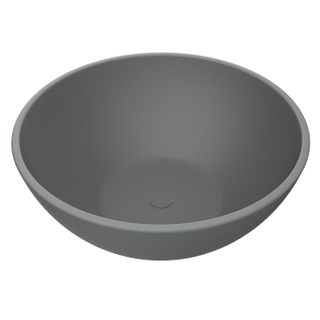 Arcqua Prince Waskom Opbouw - 38cm - rond - cast marble - mat grijs