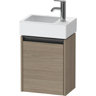 Duravit Ketho 2 wastafelonderbouwkast met 1 deur 36.4x23.8x44cm links, met greep antraciet eiken terra mat