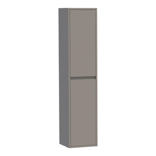 Saniclass New Future badkamerkast 160x35x35cm met 2 greeploze links- en rechtsdraaiende deuren MDF mat Taupe OUTLETSTORE