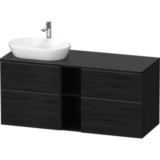 Duravit D-Neo wastafelonderkast 140x66.4x55cm 4 lades Eiken (zwart) Mat