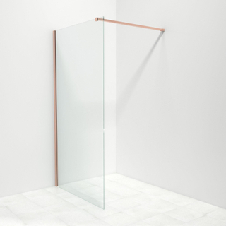 Saniclass Bellini inloopdouche 105x200cm met 8mm helder glas met koper profiel en stabilisatiestang