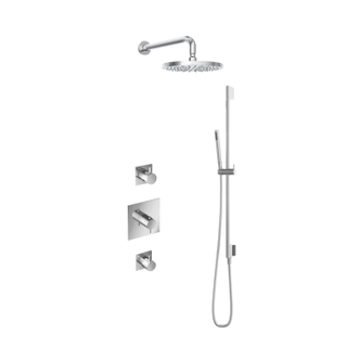 Hotbath Get Together IBS2 Regendoucheset inbouw - 35cm wandarm - 25cm ronde hoofddouche - staafhanddouche glijstang - chroom