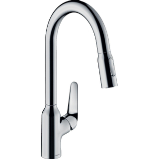 Hansgrohe M42 M4216-H220 1-gats keukenkraan m. uittrekbare handdouche m. 360° draaibare uitloop chroom