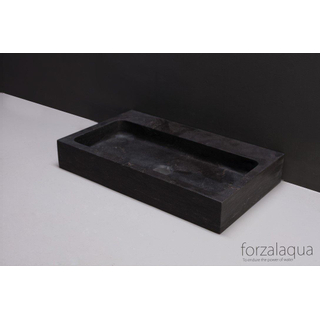 Forzalaqua Taranto wastafel 50x30x8cm Rechthoek 0 kraangaten Natuursteen Hardsteen gezoet