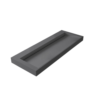 Thebalux Type Glacier wastafel 120x46x8cm 0 kraangaten 1 wasbak Rechthoek solid surface antraciet mat