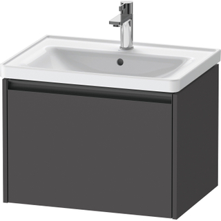 Duravit Ketho 2 wastafelonderbouwkast met 1 lade 63.4x45.5x44cm met greep antraciet grafiet mat