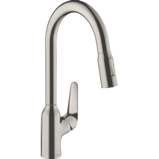 Hansgrohe M42 M4216-H220 1-gats keukenkraan m. uittrekbare handdouche m. 360° draaibare uitloop RVS