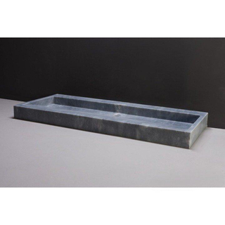 Forzalaqua Palermo wastafel 100.5x51.5x9cm Rechthoek 0 kraangaten Natuursteen Cloudy marmer gezoet