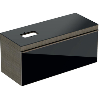 Geberit Citterio onderbouwkast met glasplaat 118.4x54.3x50.4cm met 1 lade grijs/zwart