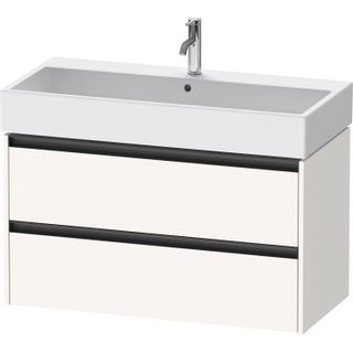 Duravit Ketho 2 wastafelonderbouwkast met 2 laden 98.4x46x54.9cm met grepen antraciet wit supermat