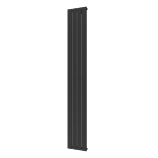 Plieger Cavallino Retto designradiator verticaal enkel middenaansluiting 2000x298mm 666W zwart grafiet (black graphite)