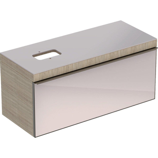 Geberit Citterio onderbouwkast met glasplaat 118.4x54.3x50.4cm met 1 lade beige/taupe