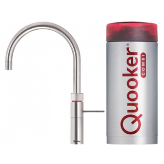 Quooker NL Fusion round kokendwaterkraan opbouw uitloop draaibaar met Combi+ reservoir RVS