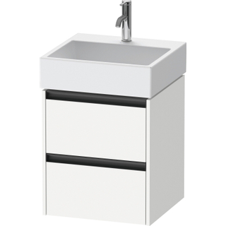 Duravit Ketho 2 wastafelonderbouwkast met 2 laden 48.4x46x54.9cm met grepen antraciet wit mat