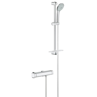 GROHE Grohtherm 2000 doucheset douchekraan thermostatisch en glijstang 60cm en Cosmopolitan handdouche 11cm chroom