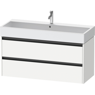 Duravit Ketho 2 wastafelonderbouwkast met 2 laden voor enkele wastafel 118.4x46x54.9cm met grepen antraciet wit mat