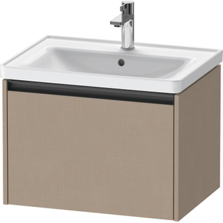 Duravit Ketho 2 wastafelonderbouwkast met 1 lade 63.4x45.5x44cm met greep antraciet Linnen mat