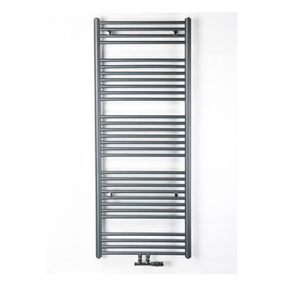 Instamat Nera Handdoekradiator, afm. H 1130 x L 450 mm, 6 aansl. ½", incl. wandconsoles, kleur DRS1 Grijs