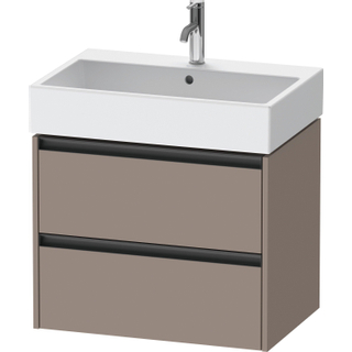 Duravit Ketho 2 wastafelonderbouwkast met 2 laden 68.4x46x54.9cm met grepen antraciet basalt mat