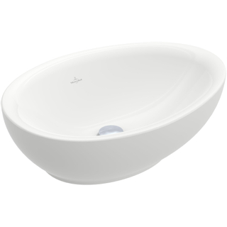 Villeroy en Boch Aveo new generation opzetwastafel ovaal 59.5x44cm zonder kraangat zonder overloop ceramic+ wit