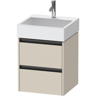 Duravit Ketho 2 wastafelonderbouwkast met 2 laden 48.4x46x54.9cm met grepen antraciet taupe supermat