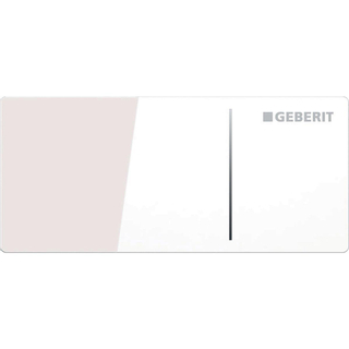 Geberit Omega70 bedieningplaat meubeldrukker, 2-toets spoeling frontbediening voor toilet 11.2x5cm glas wit