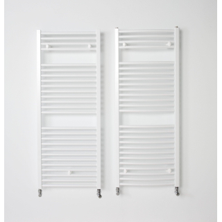 Instamat Robina Handdoekradiator, afm. H 730 x L 600 mm, 4 aansl. ½", incl. wandconsoles, standaard wit