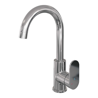 Brauer Chrome Edition Wastafelmengkraan opbouw - hoog - draaibaar - ronde uitloop - model C - chroom