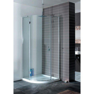 Crosswater Design New douchecabine kwartrond 90x90x195cm 1 draaideur zilver profiel helder glas