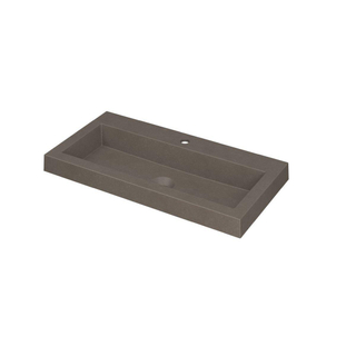 INK Dock wastafel - 80x40x6cm - 1 wasbak - 1 kraangat - Quartz beton