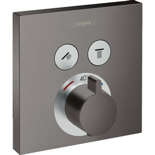 Hansgrohe ShowerSelect afbouwdeel v. inbouwkraan thermostatisch v. 2 douchefuncties m. start/stop-kraan brushed black chroom