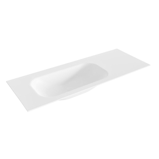 Mondiaz BIG small wastafel 120cm - inbouw - wasbak links - solid surface Talc