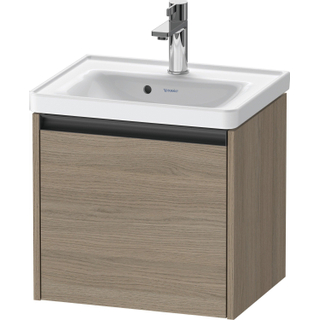 Duravit Ketho 2 wastafelonderbouwkast met 1 lade 48.4x37.5x44cm met greep antraciet eiken terra mat