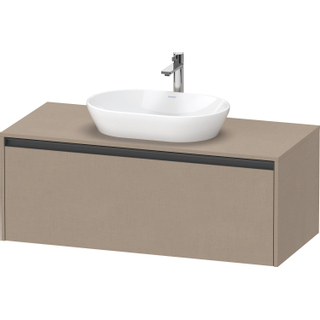 Duravit Ketho 2 wastafelonderbouwkast incl. consoleplaat met 1 lade 120x55x45.9cm met handgreep antraciet Linnen mat