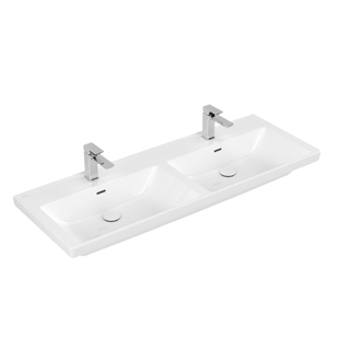 Villeroy & boch Subway 3.0 meubelwastafel 130x47cm 2 krgat met overloop wit