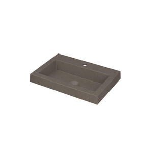 INK Dock wastafel - 60x40x6cm - 1 wasbak - 1 kraangat - Quartz beton