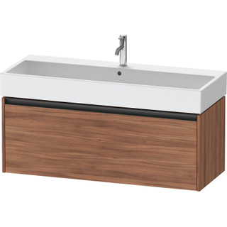 Duravit Ketho 2 wastafelonderbouwkast met 1 lade voor enkele wastafel 118.4x46x44cm met greep antraciet noten mat