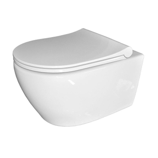 Sanicare Rondo wandbidet 51.5x36cm compact met bidetspoeler zonder zitting wit