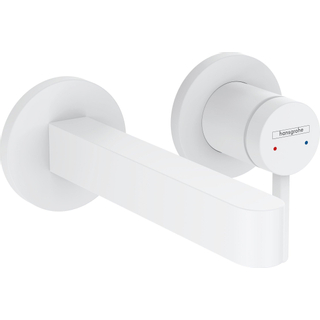 Hansgrohe Finoris afdekset wastafelkraan 165mm met plug mat wit