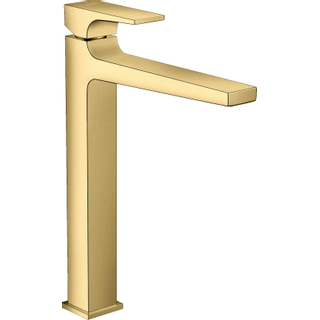 Hansgrohe Metropol 1-gats wastafelkraan 260 met push open waste met voorsprong vaste uitloop 20.4cm polished gold