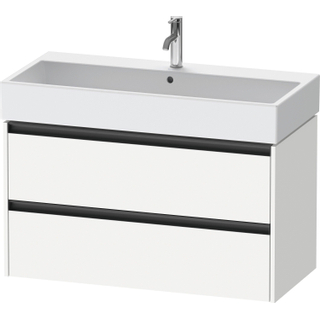 Duravit Ketho 2 wastafelonderbouwkast met 2 laden 98.4x46x54.9cm met grepen antraciet wit mat