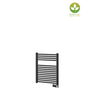 Plieger Palermo-EL III/Fischio elektrische designradiator horizontaal 688x550mm 300W zwart grafiet (black graphite)