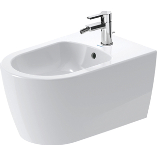 Duravit ME by Starck wandbidet 37x57cm met kraangat met overloop en wondergliss wit