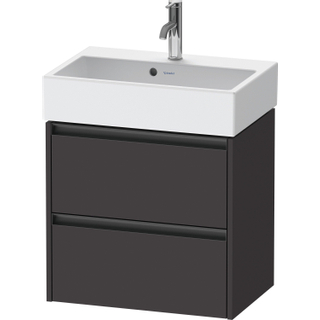 Duravit Ketho 2 wastafelonderbouwkast met 2 laden 58.4x39x54.9cm met grepen antraciet grafiet supermat